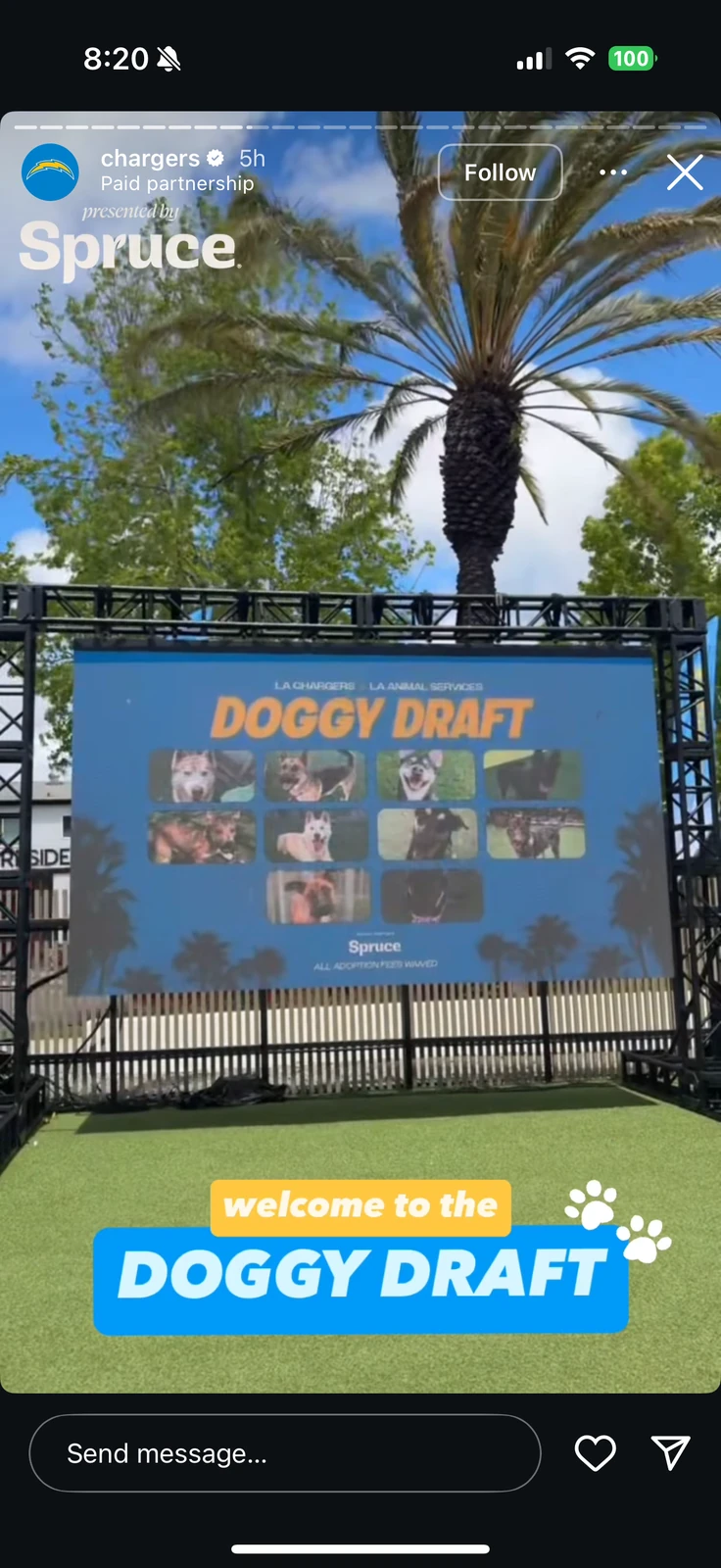 Spruce and Los Angeles Chargers partnership story.