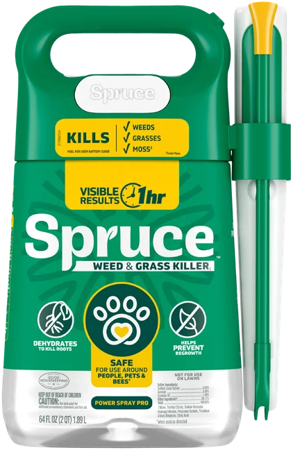 2026 Spruce Power Wand packaging with a larger people-and-pets safety symbol and benefit-led artwork.